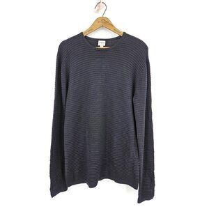 Vtg Armani Collezioni Silk Cashmere Black Sweater Mens L Black Stripe Pullover